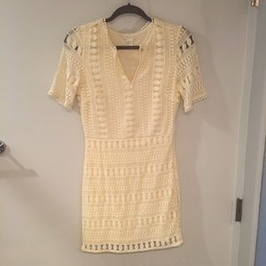 Off White Embroidered Dress